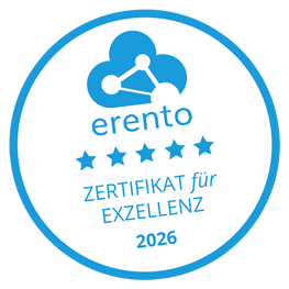 Erento Zertifikat für Exzellenz 2026 für beste Vermietung!